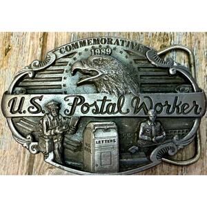 1989 Postal Worker Commemorative U.S. Mail Vintage Belt Buckle